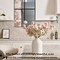10 Stems Beige Flowers Artificial + Eucalyptus, Fake Mums Long Stem Faux Flowers For Vase, Tan Nude Cream Neutral Floral